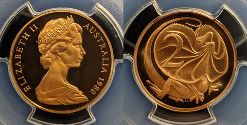 1980 Proof Two Cent 2c Australia PCGS PR69DCAM FDC UNC #3204