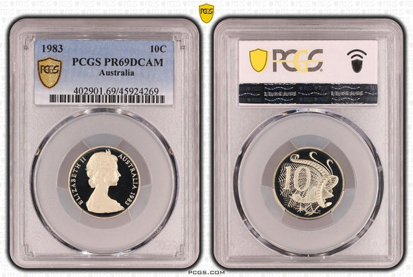 1983 Proof Ten Cent 10c Australia PCGS PR69DCAM FDC UNC #3202