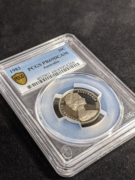 1983 Proof Ten Cent 10c Australia PCGS PR69DCAM FDC UNC #3202