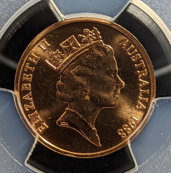 1988 One Cent 1c Australia PCGS MS66RD GEM UNC #3201