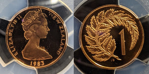 New Zealand 1983 Proof One Cent 1c PCGS PR69DCAM FDC UNC #3210