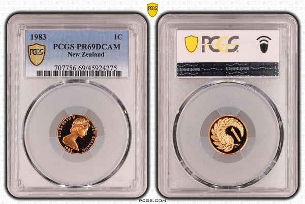 New Zealand 1983 Proof One Cent 1c PCGS PR69DCAM FDC UNC #3210