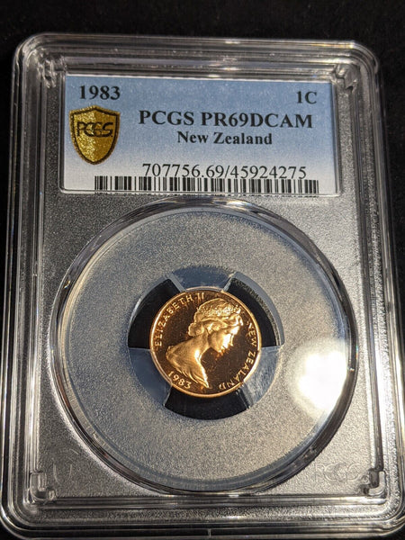 New Zealand 1983 Proof One Cent 1c PCGS PR69DCAM FDC UNC #3210