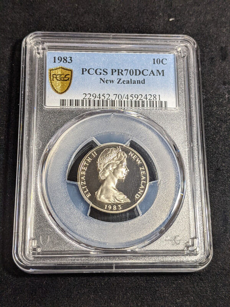 New Zealand 1983 Proof Ten Cent 10c PCGS PR70DCAM FDC UNC #3211