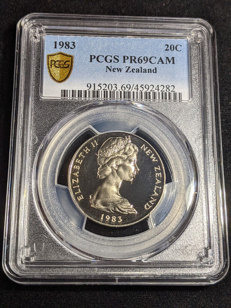 New Zealand 1983 Proof Twenty Cent 20c PCGS PR69CAM FDC UNC #3209