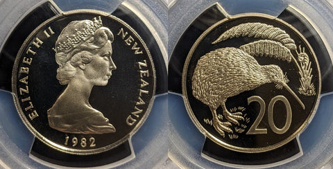 New Zealand 1982 Proof Twenty Cent 20c PCGS PR69DCAM FDC UNC #3214