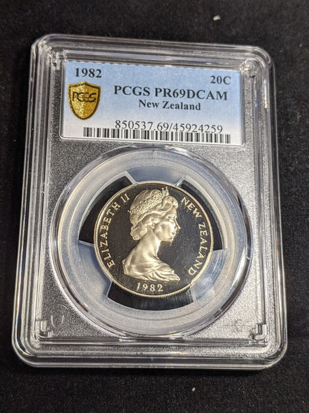 New Zealand 1982 Proof Twenty Cent 20c PCGS PR69DCAM FDC UNC #3214