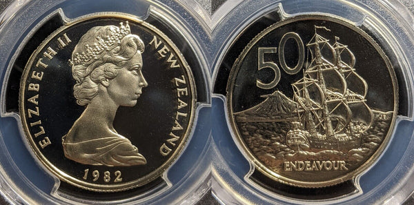 New Zealand 1982 Proof Fifty Cent 50c PCGS PR69DCAM FDC UNC #3213
