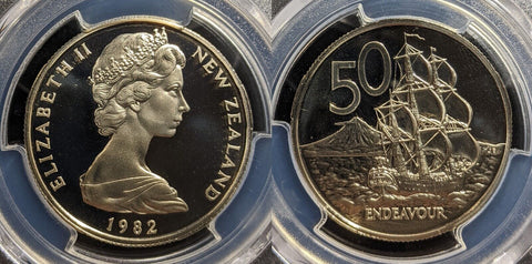 New Zealand 1982 Proof Fifty Cent 50c PCGS PR69DCAM FDC UNC #3213