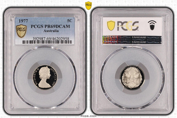 1977 Proof Five Cent 5c Australia PCGS PR69DCAM FDC UNC #3215