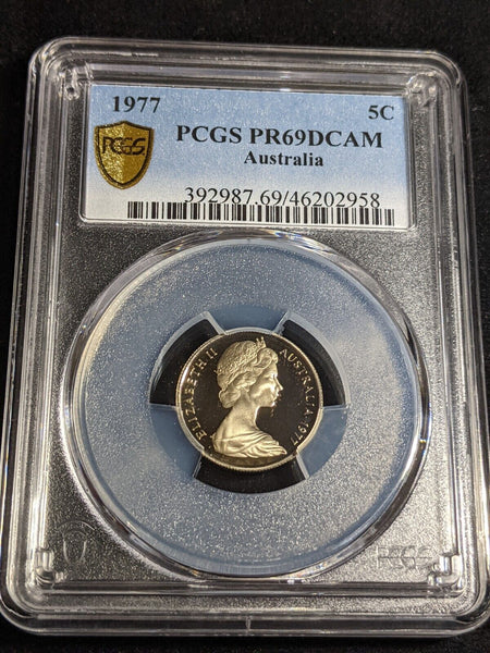 1977 Proof Five Cent 5c Australia PCGS PR69DCAM FDC UNC #3215