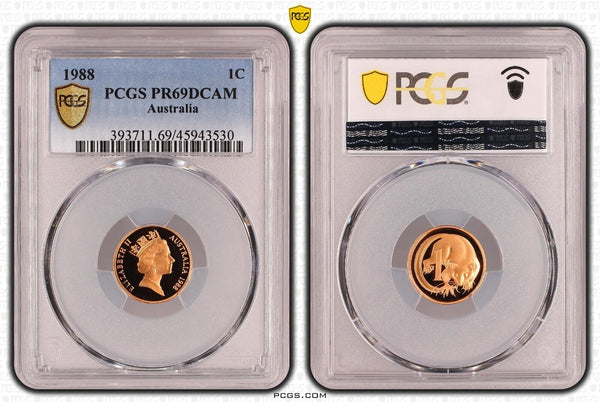 1988 Proof One Cent 1c Australia PCGS PR69DCAM FDC UNC #3220