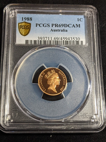 1988 Proof One Cent 1c Australia PCGS PR69DCAM FDC UNC #3220