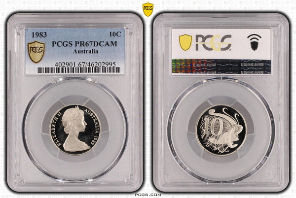 1983 Proof Ten Cent 10c Australia PCGS PR67DCAM FDC UNC #3227