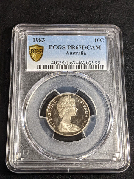1983 Proof Ten Cent 10c Australia PCGS PR67DCAM FDC UNC #3227