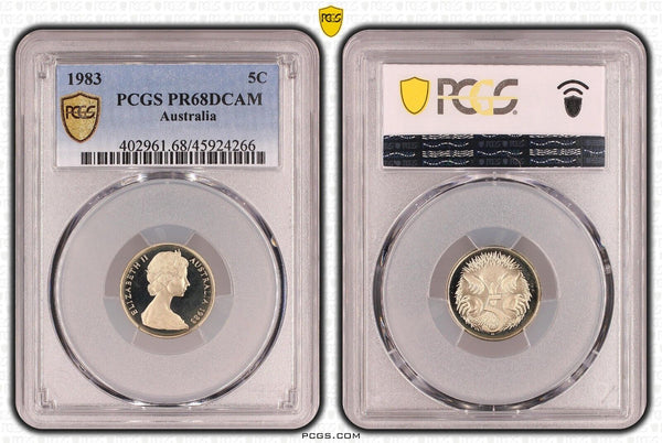 1983 Proof Five Cent 5c Australia PCGS PR68DCAM FDC UNC #3226