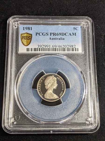 1981 Proof Five Cent 5c Australia PCGS PR69DCAM FDC UNC #3230