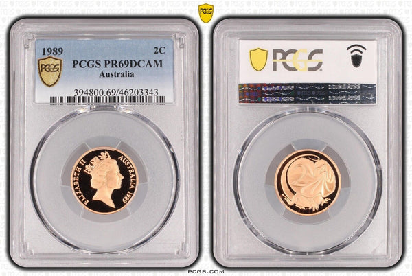 1989 Proof Two Cent 2c Australia PCGS PR69DCAM FDC UNC #3232