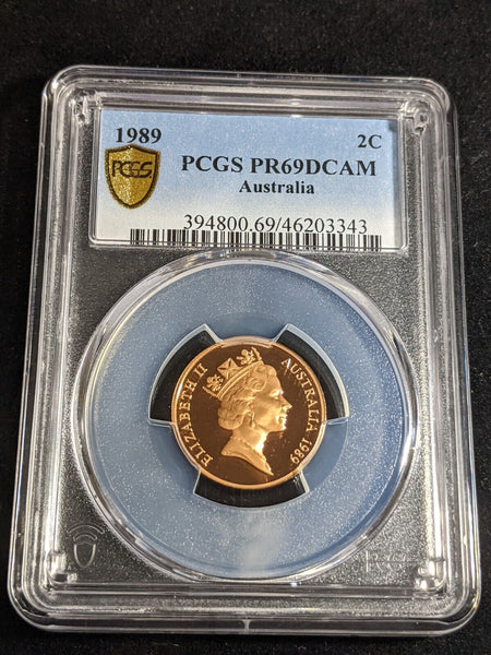 1989 Proof Two Cent 2c Australia PCGS PR69DCAM FDC UNC #3232