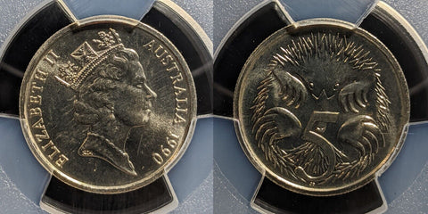 1990 Five Cent 5c Australia PCGS MS67 FDC GEM UNC #3234