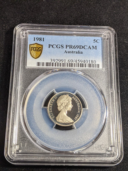 1981 Proof Five Cent 5c Australia PCGS PR69DCAM FDC UNC #3238