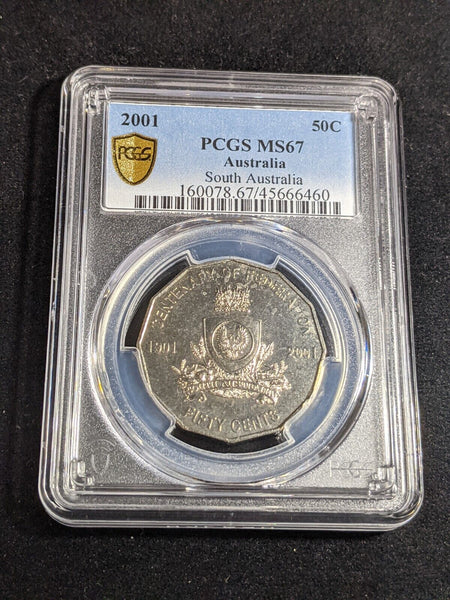 2001 Fifty Cent 50c South Australia PCGS MS67 FDC GEM UNC #3239