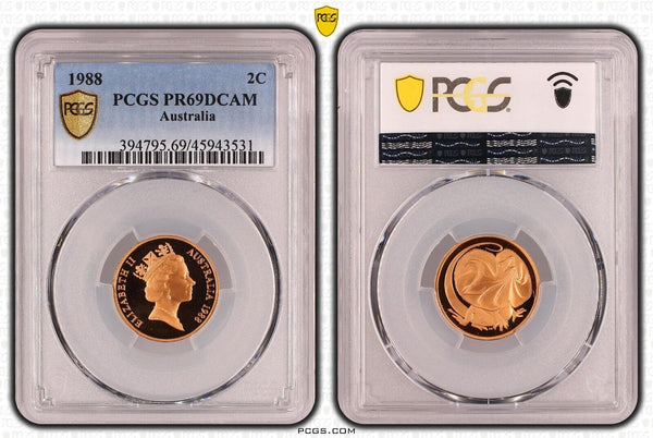1988 Proof Two Cent 2c Australia PCGS PR69DCAM FDC UNC #3246