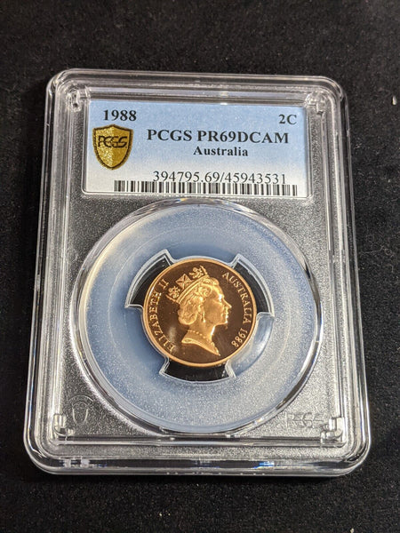 1988 Proof Two Cent 2c Australia PCGS PR69DCAM FDC UNC #3246