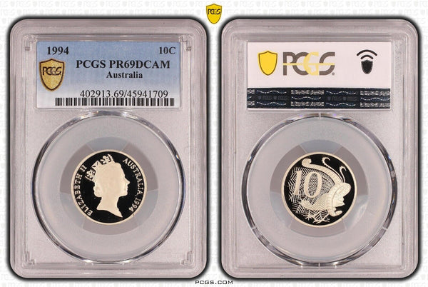 1994 Proof Ten Cent 10c Australia PCGS PR69DCAM FDC UNC #3245