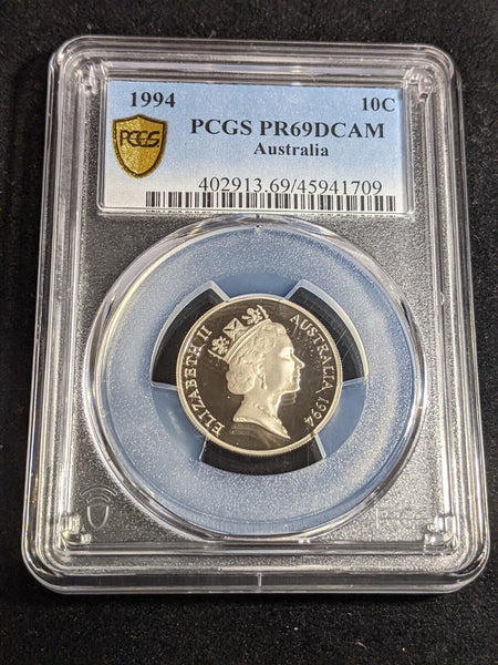 1994 Proof Ten Cent 10c Australia PCGS PR69DCAM FDC UNC #3245
