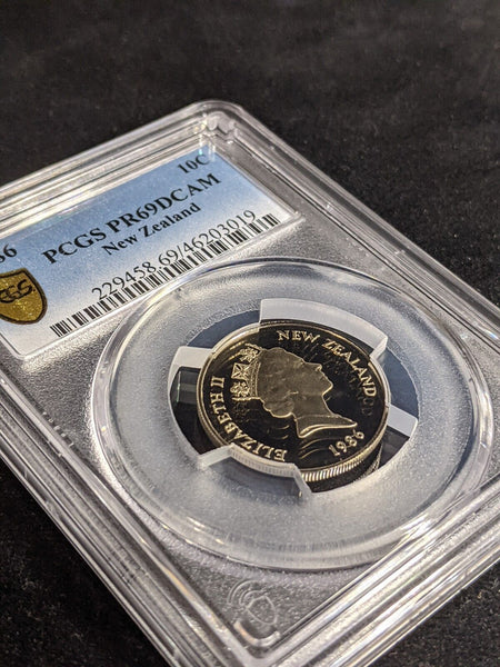 New Zealand 1986 Proof Ten Cent 10c PCGS PR69DCAM FDC UNC #3254