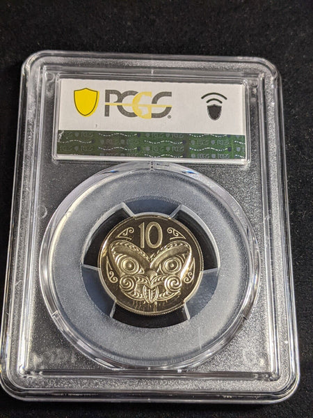 New Zealand 1986 Proof Ten Cent 10c PCGS PR69DCAM FDC UNC #3254