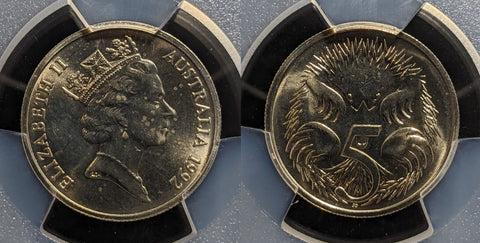 1992 Five Cent 5c Australia PCGS MS65 GEM UNC #3258