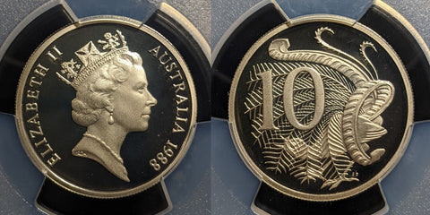 1988 Proof Ten Cent 10c Australia PCGS PR68DCAM FDC UNC #3253
