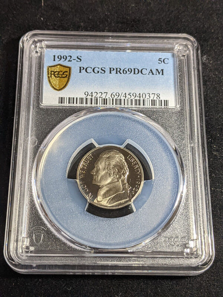 USA 1992 S Proof Nickel Five Cent 5c PCGS PR69DCAM FDC UNC #3262