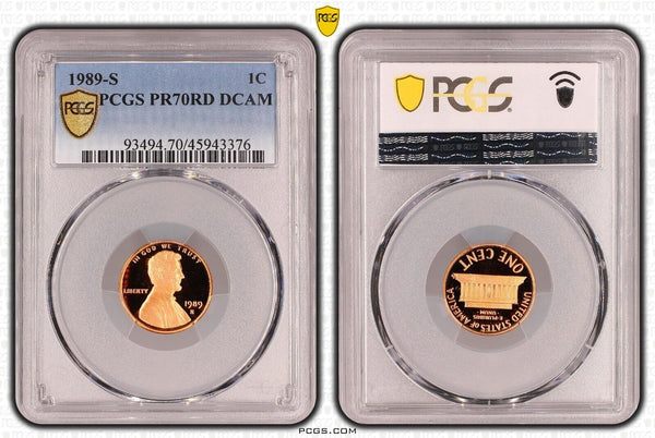 USA 1989 S Proof One Cent 1c PCGS PR70RD DCAM FDC UNC #3264