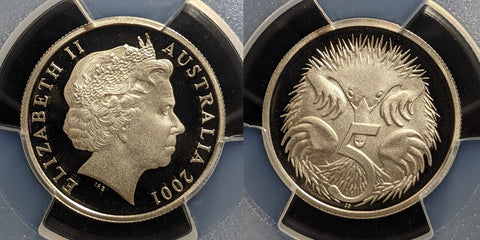 2001 Proof Five Cent 5c Australia PCGS PR70DCAM FDC UNC #3260