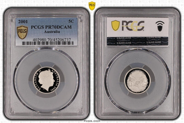 2001 Proof Five Cent 5c Australia PCGS PR70DCAM FDC UNC #3260