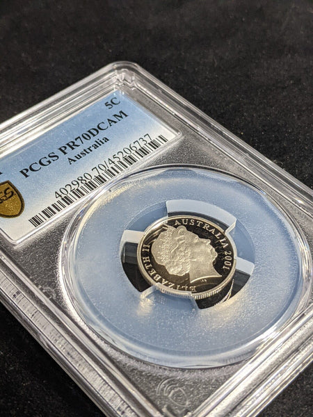 2001 Proof Five Cent 5c Australia PCGS PR70DCAM FDC UNC #3260