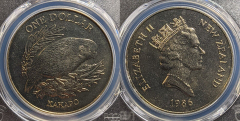 New Zealand 1986 One Dollar $1 Kakapo PCGS MS67 FDC GEM UNC #3265