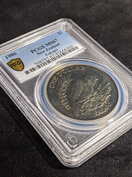 New Zealand 1986 One Dollar $1 Kakapo PCGS MS67 FDC GEM UNC #3265