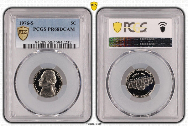 USA 1976 S Proof Nickel Five Cent 5c PCGS PR68DCAM FDC UNC #3271