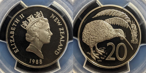 New Zealand 1988 Proof Twenty Cent 20c PCGS PR69DCAM FDC UNC #3279