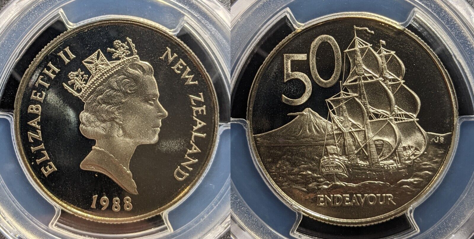 New Zealand 1988 Proof Fifty Cent 50c PCGS PR69DCAM FDC UNC #3277