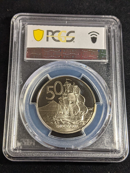 New Zealand 1988 Proof Fifty Cent 50c PCGS PR69DCAM FDC UNC #3277