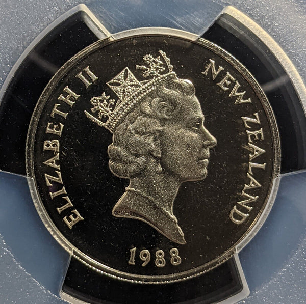 New Zealand 1988 Proof Ten Cent 10c PCGS PR69DCAM FDC UNC #3281