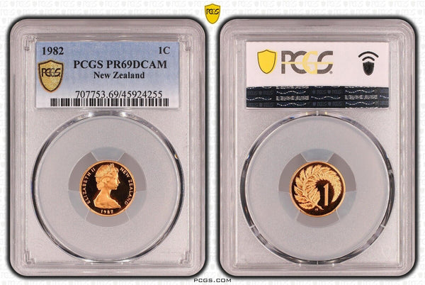 New Zealand 1982 Proof One Cent 1c PCGS PR69DCAM FDC UNC #3287