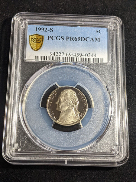 USA 1992 S Proof Nickel Five Cent 5c PCGS PR69DCAM FDC UNC #3292