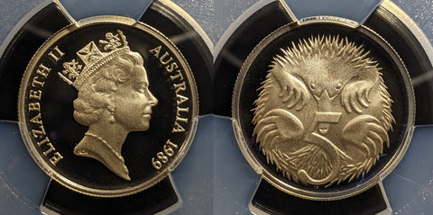 1989 Proof Five Cent 5c Australia PCGS PR69DCAM FDC UNC #3296