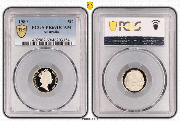 1989 Proof Five Cent 5c Australia PCGS PR69DCAM FDC UNC #3296